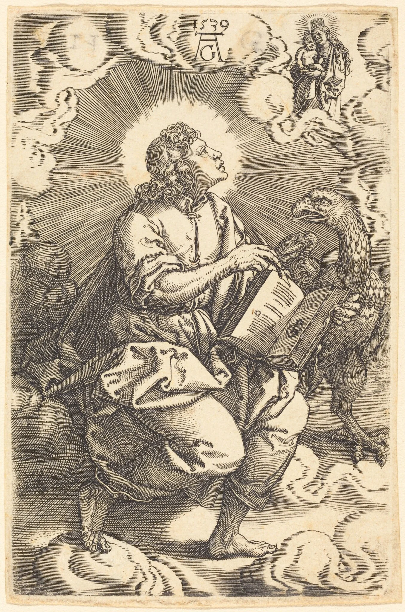 John, by Heinrich Aldegrever, ink, 1539