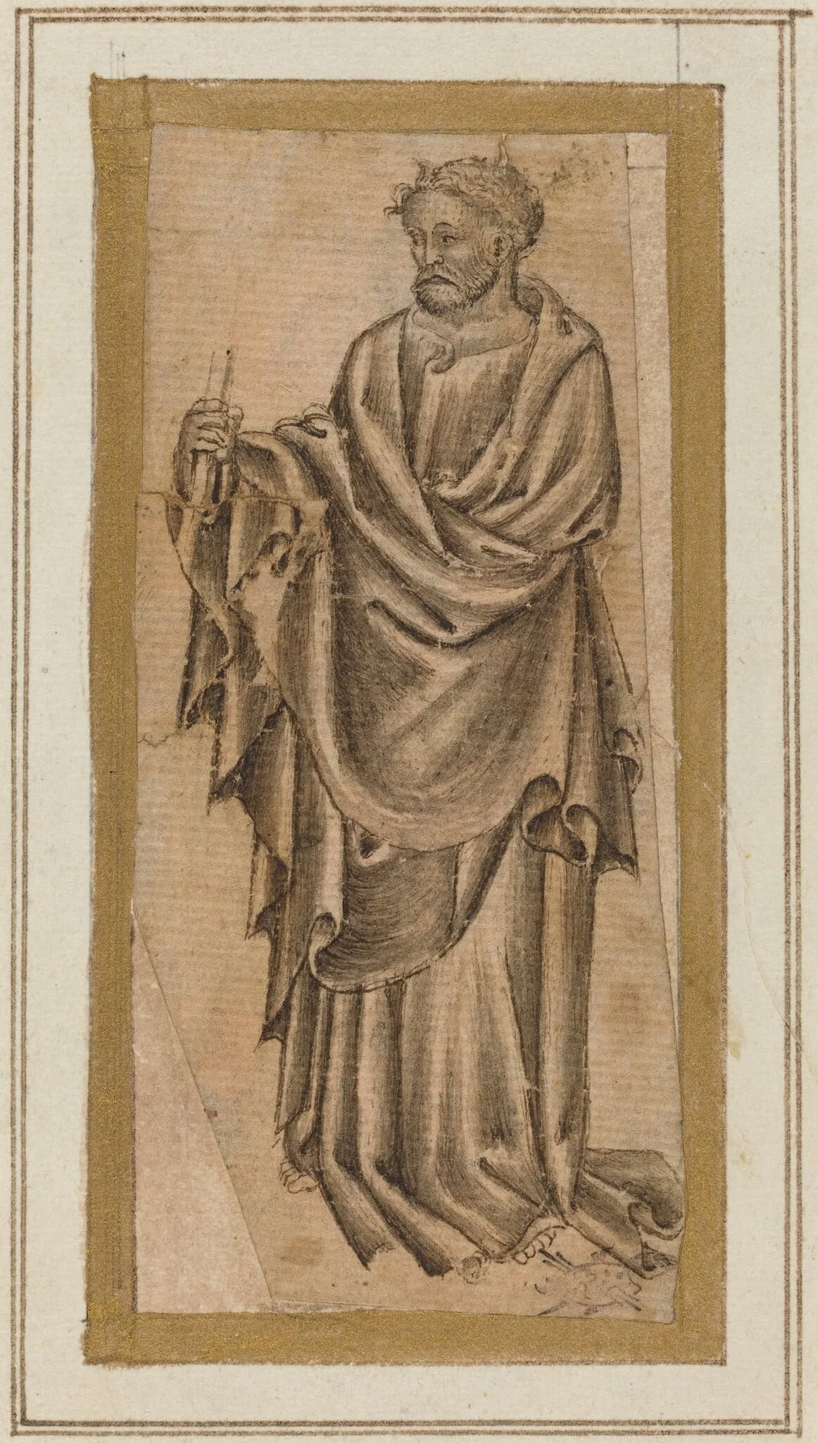 Standing Apostle, by Italian 15th Century, ink, 1400