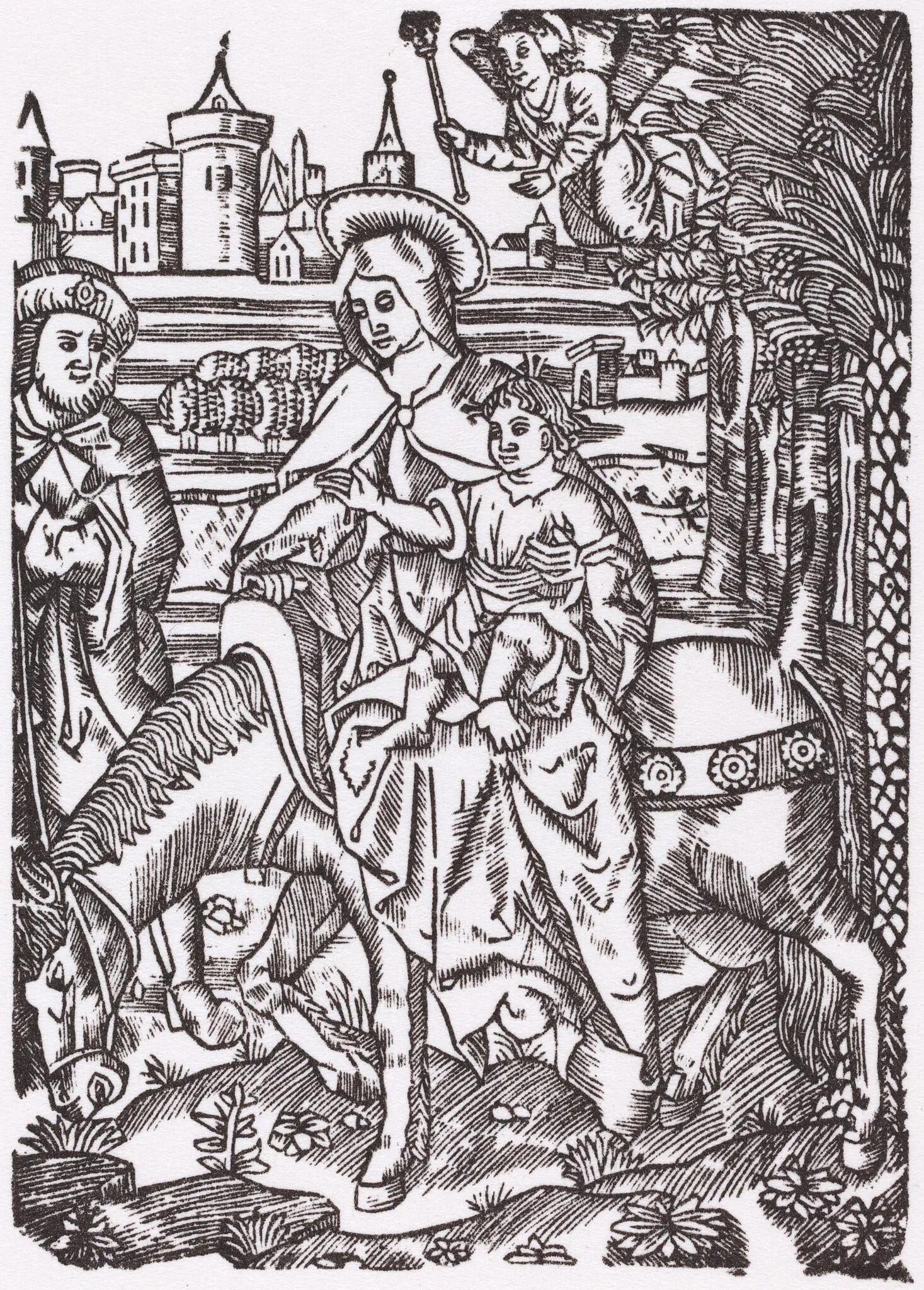 The Flight to Egypt, by French 16th Century, ink, 1550
