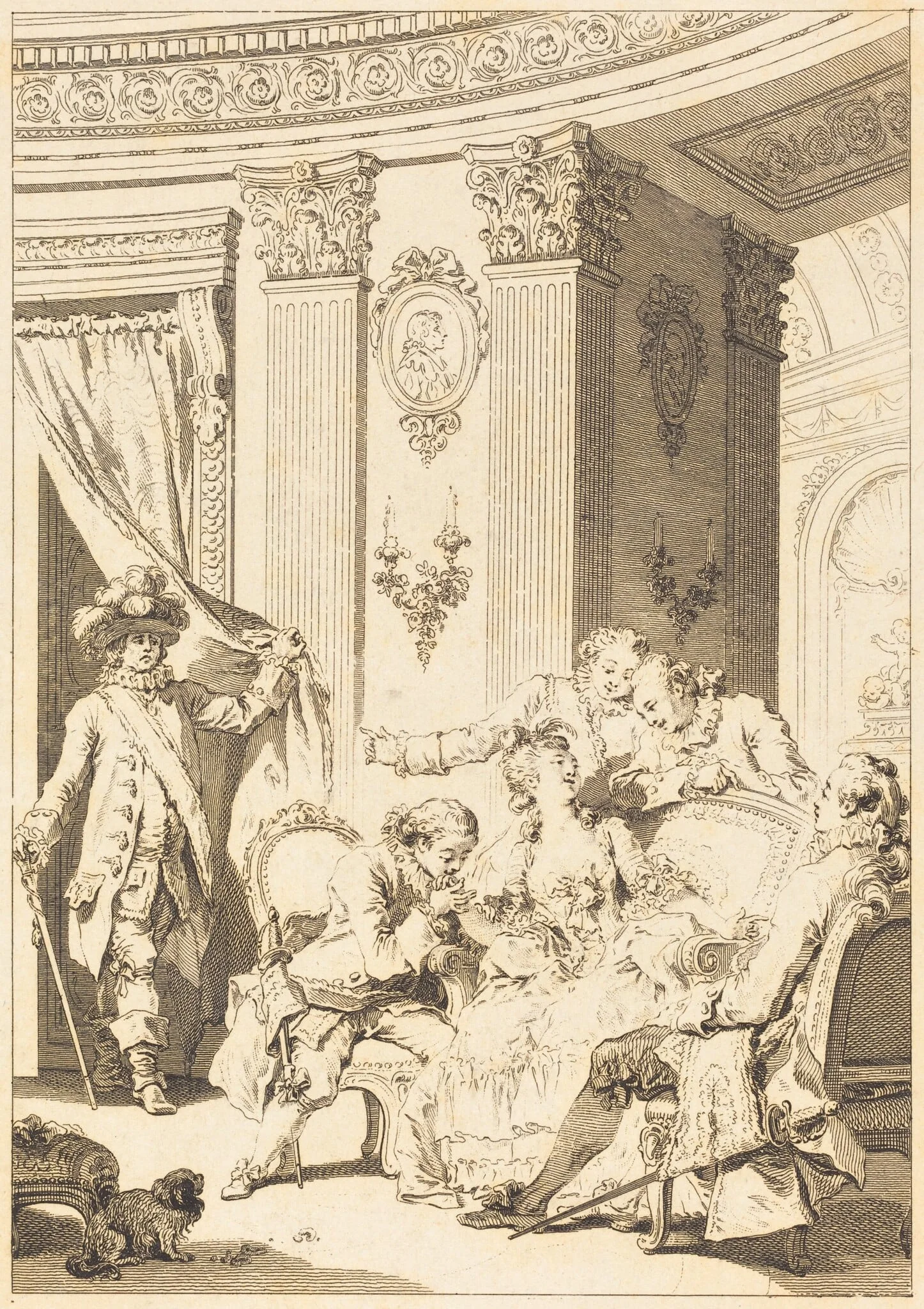 Le mari confesseur, by Antoine-Jean Duclos, ink, 1776