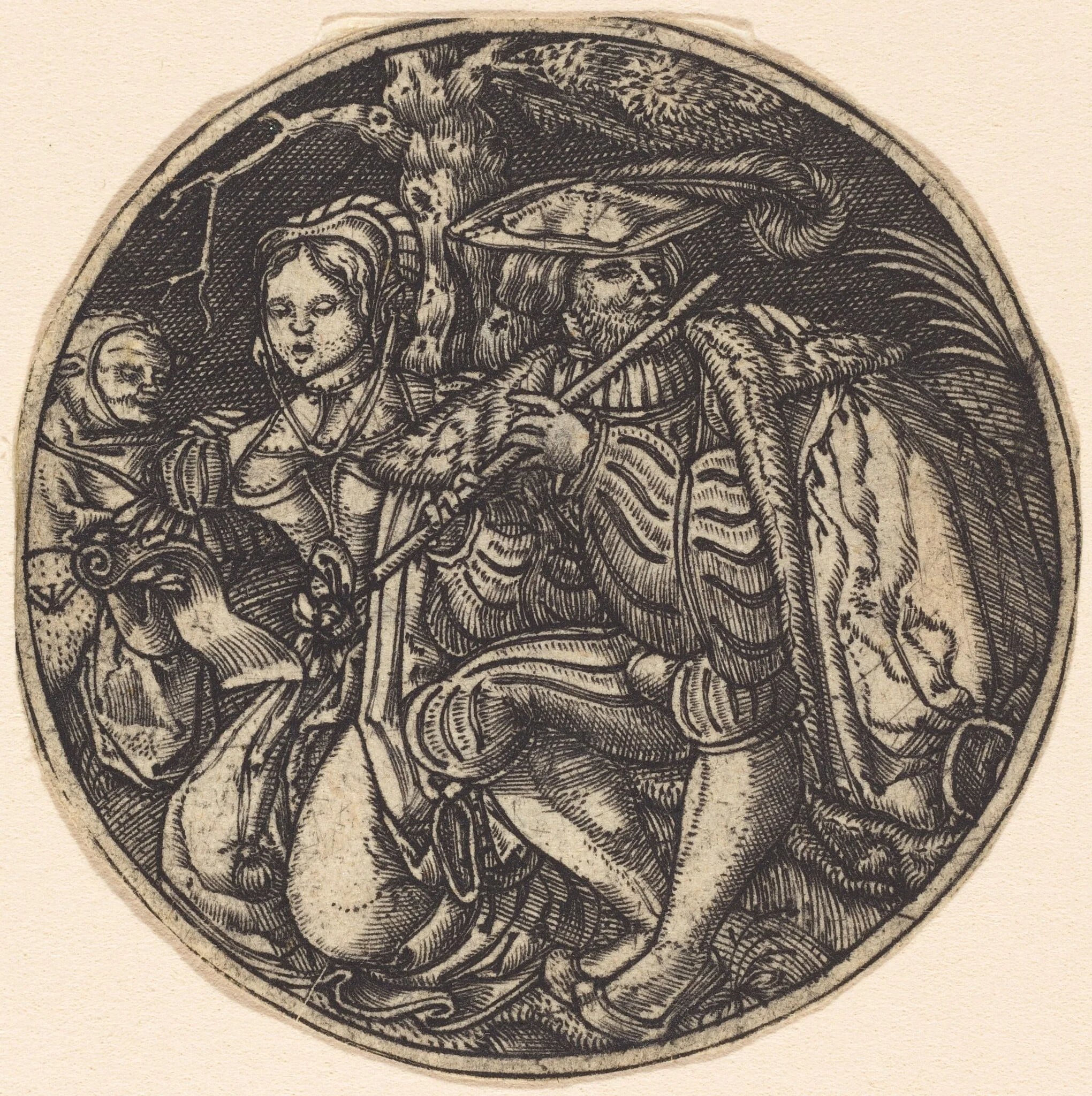 The Flute Player, by Master WI, ink, 1506