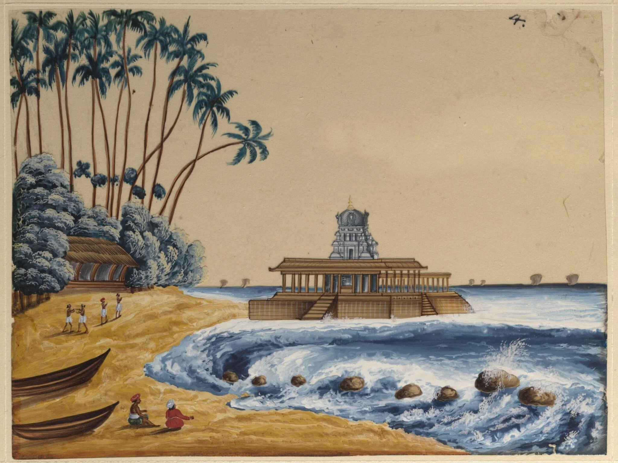 One of sixteen paintings of South Indian temples., by Unknown, paint, 1860