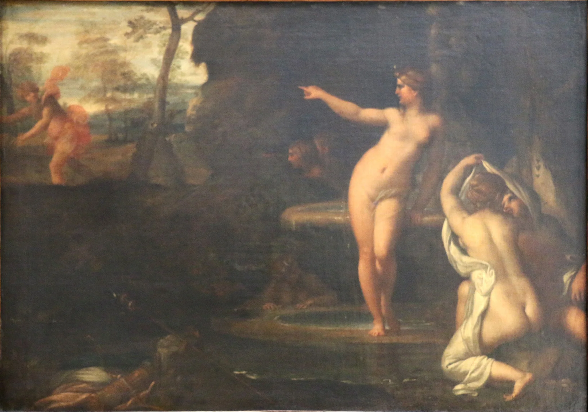 Diana Surprised by Actaeon, by Annibale Carracci, oil, 1550