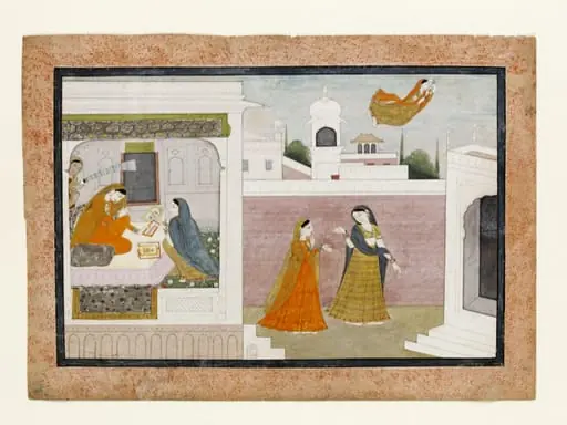 Usha viewing the portrait of Aniruddha
