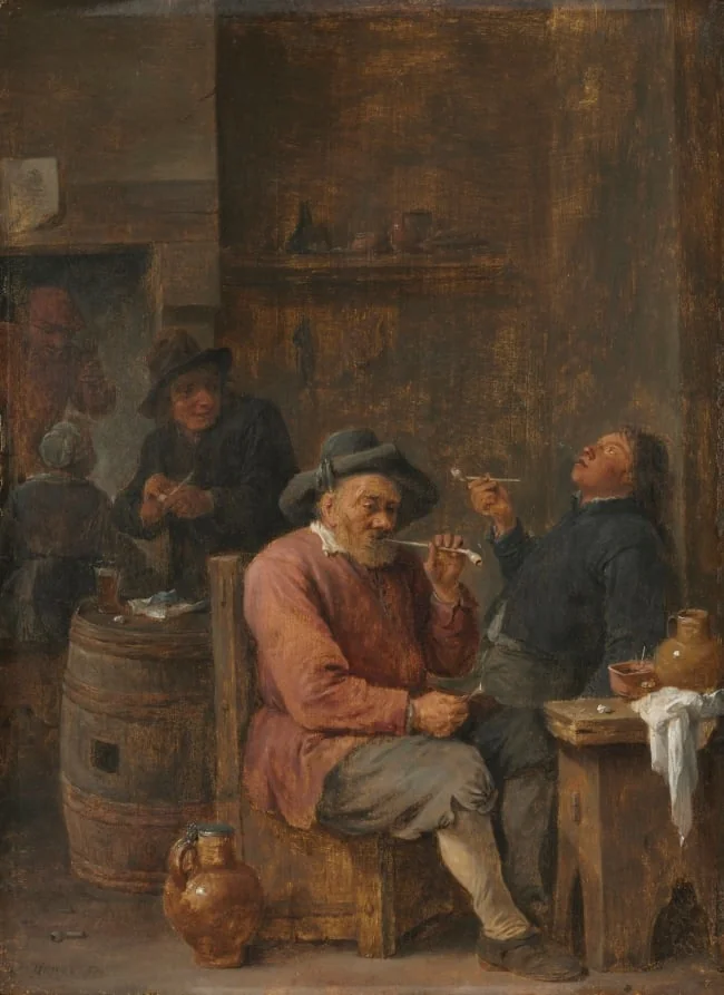 Peasants Smoking in an Inn, by David Teniers the Younger, unspecified, 1640