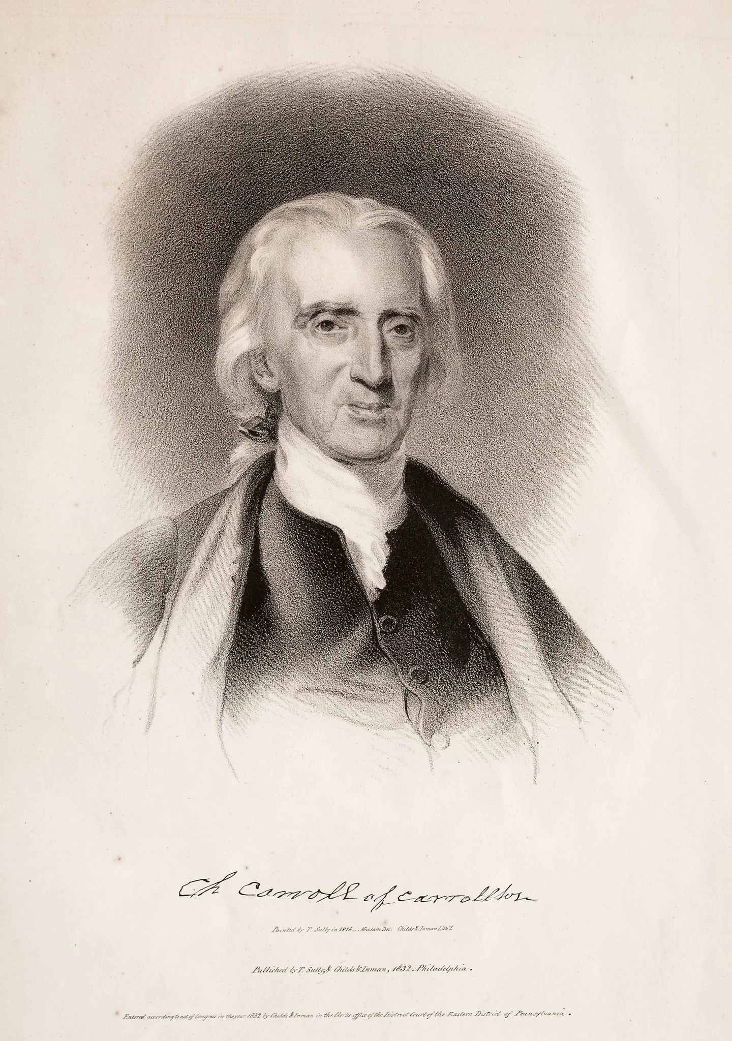 Charles Carroll of Carrollton, Maryland, by Albert Newsam, 1832