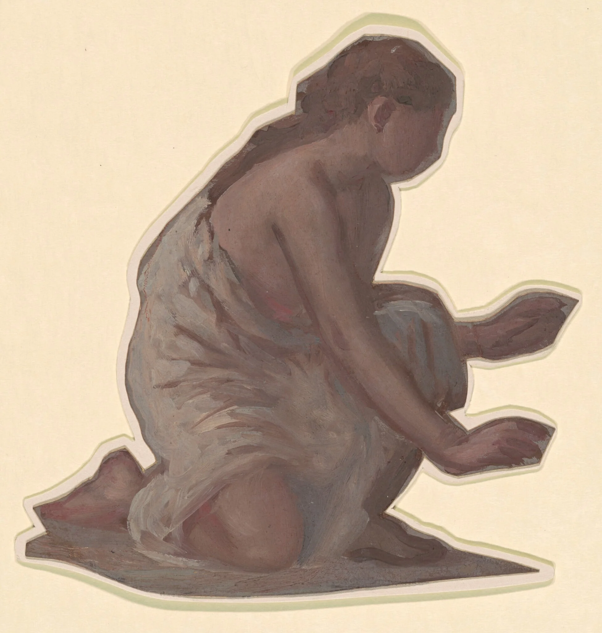 Study for "Greek Girls Bathing", by Elihu Vedder, oil, 1872