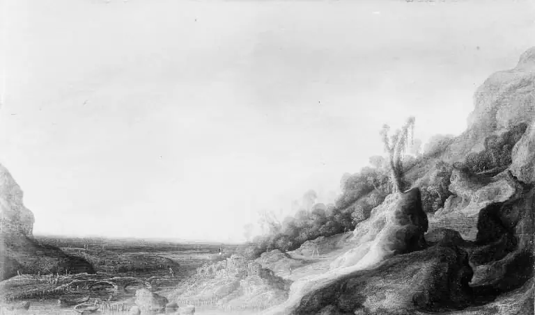 Mountain Scenery with a View of a River and the Sea