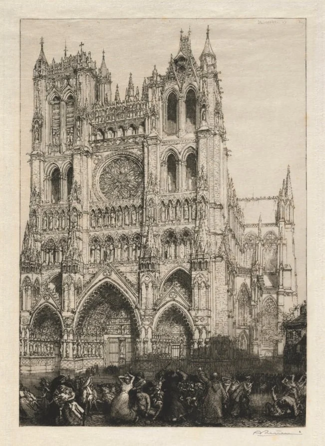 Amiens Cathedral, Inventory Day, by Auguste Lepère, 1887