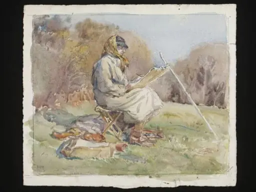 'J' painting 'Long Shadows' above Yeo Vale, Devon, November 1949