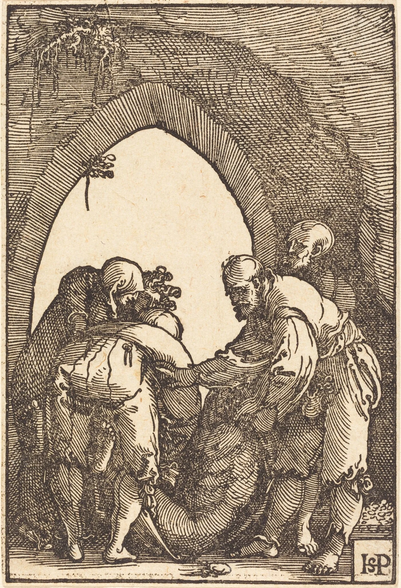 The Entombment, by Sebald Beham, ink, 1521