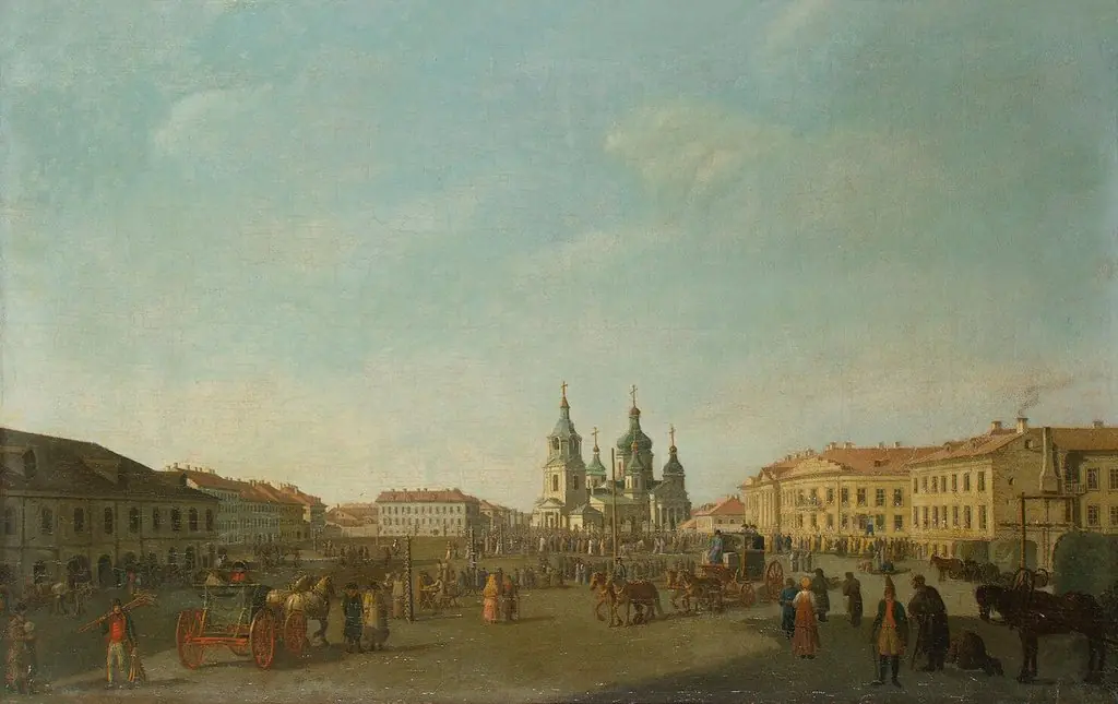View of Sennaya Square in St Petersburg