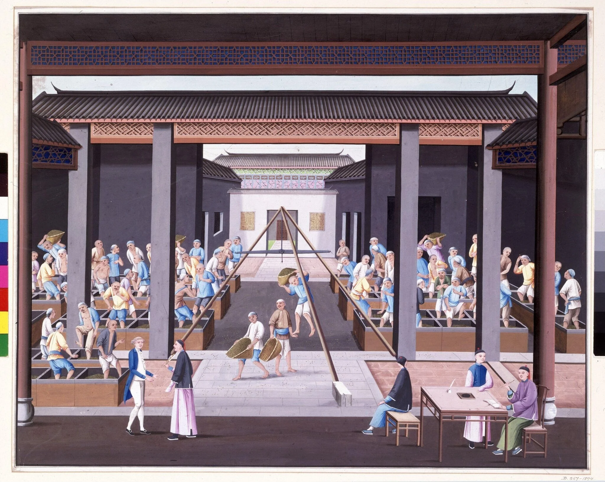 Inside a Chinese 'Hong', by Unknown, paint, 1800