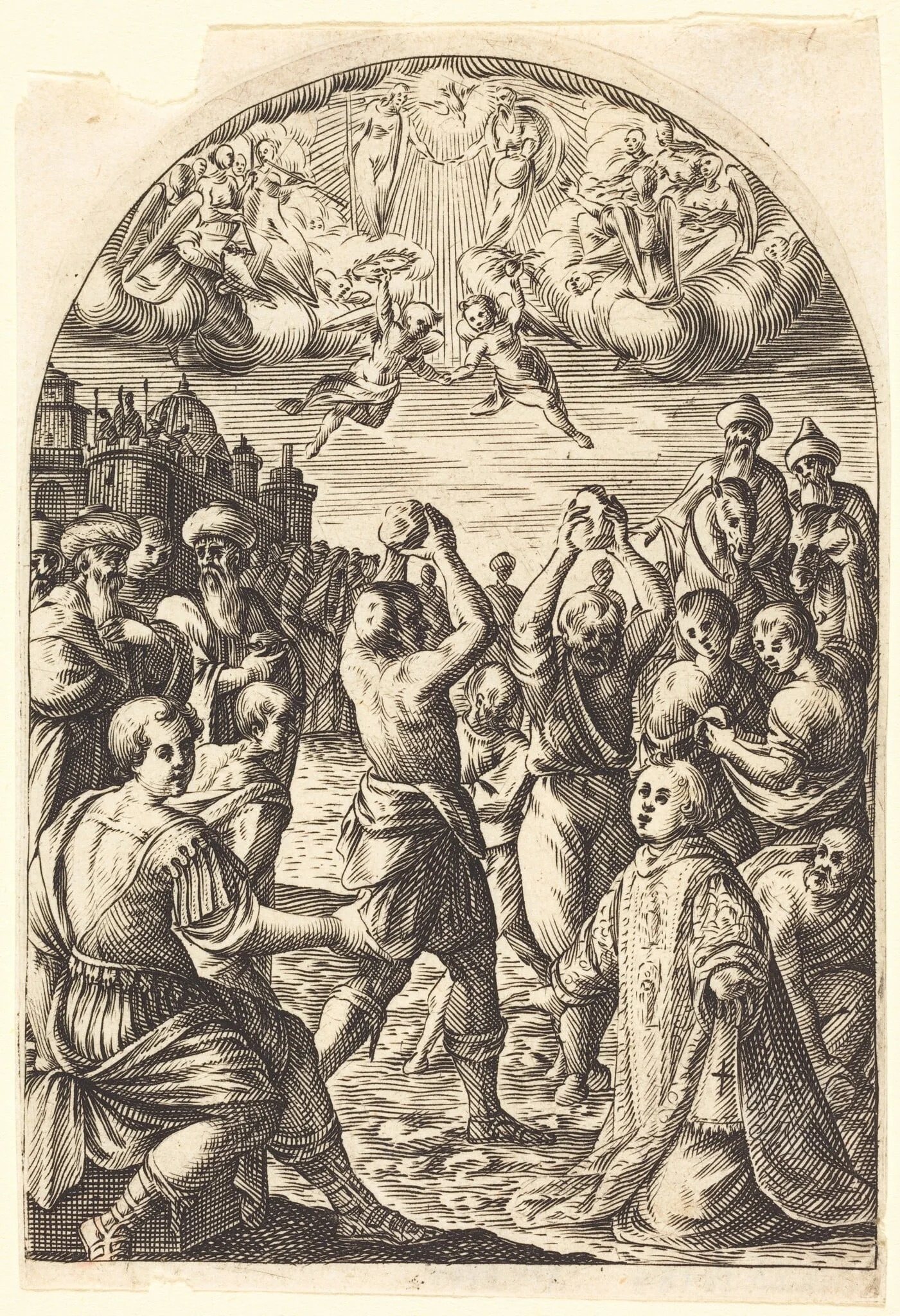 Martyrdom of Saint Stephen, by Jacques Callot, ink, 1609