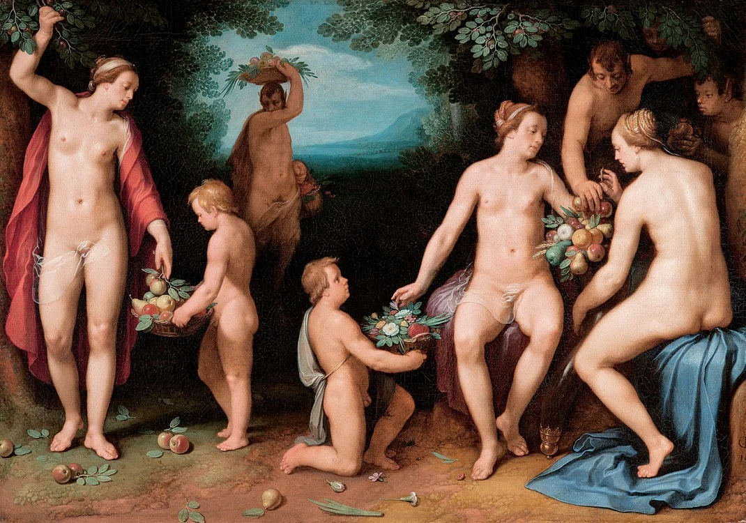 The Hesperides Filling the Cornucopia, by Cornelis van Haarlem, oil, 1622