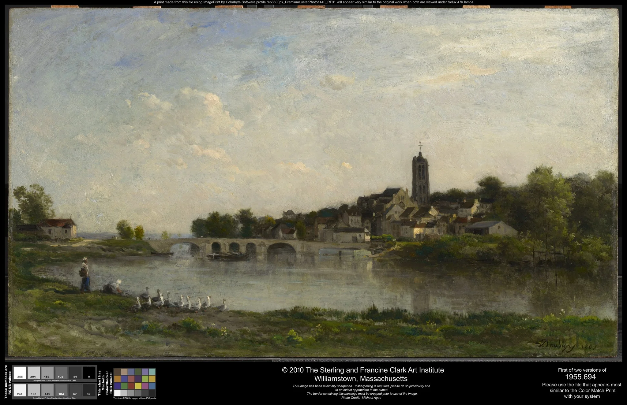 The Bridge between Persan and Beaumont-sur-Oise, by Charles François Daubigny, oil, 1867