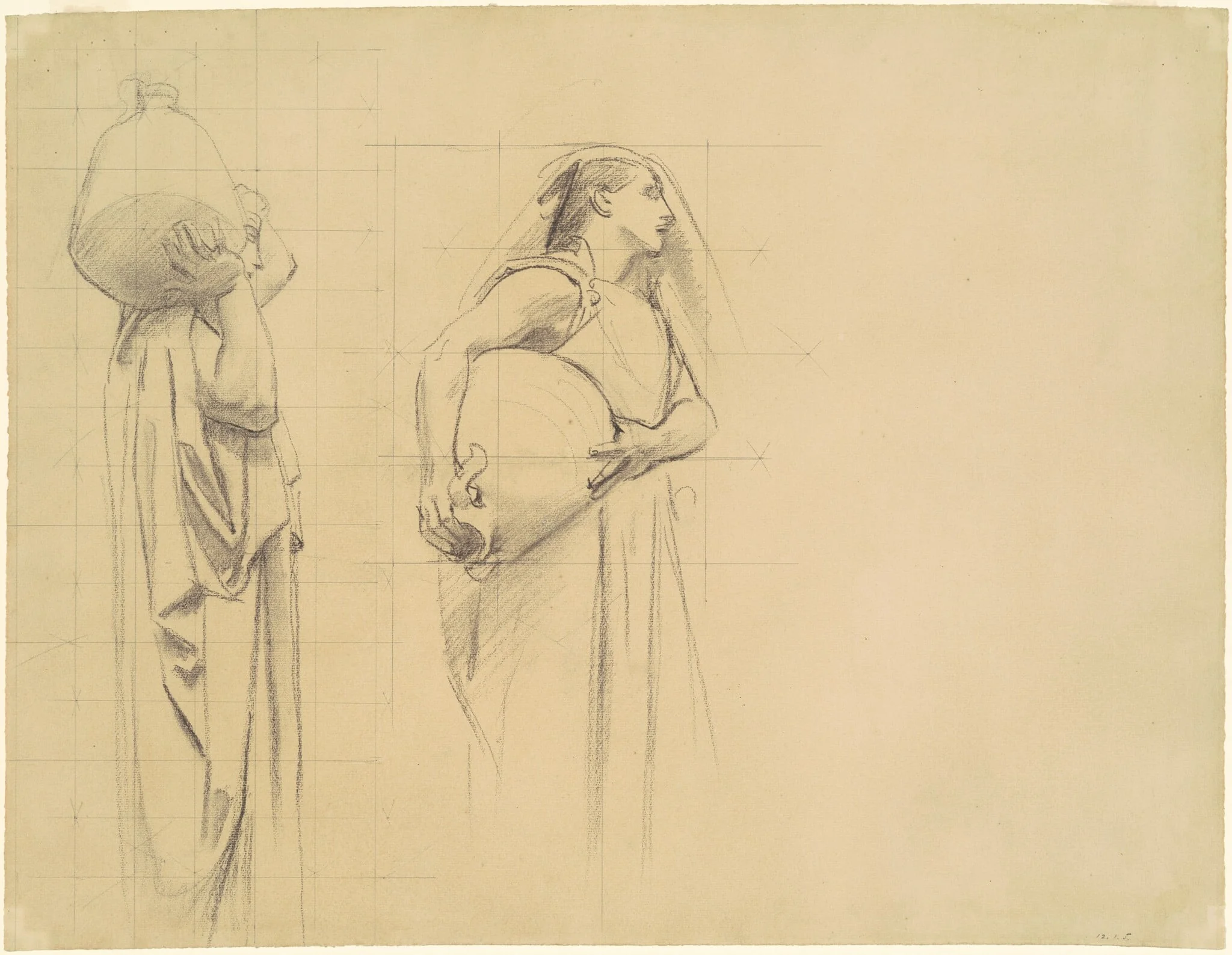 Study for "The Danaïdes", by John Singer Sargent, charcoal, 1924