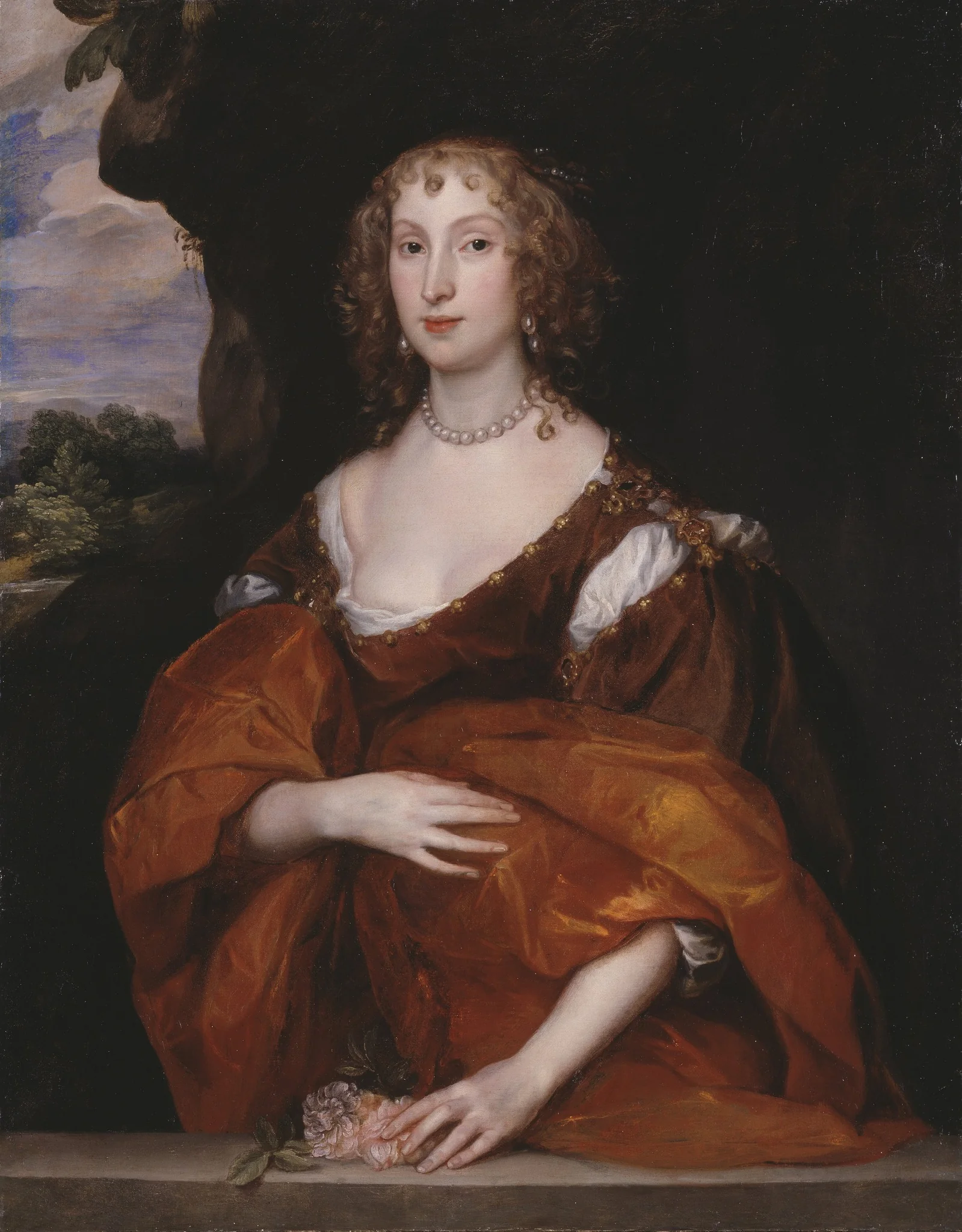 Portrait of Mary Hill, Lady Killigrew, by Anthony van Dyck, oil, 1638
