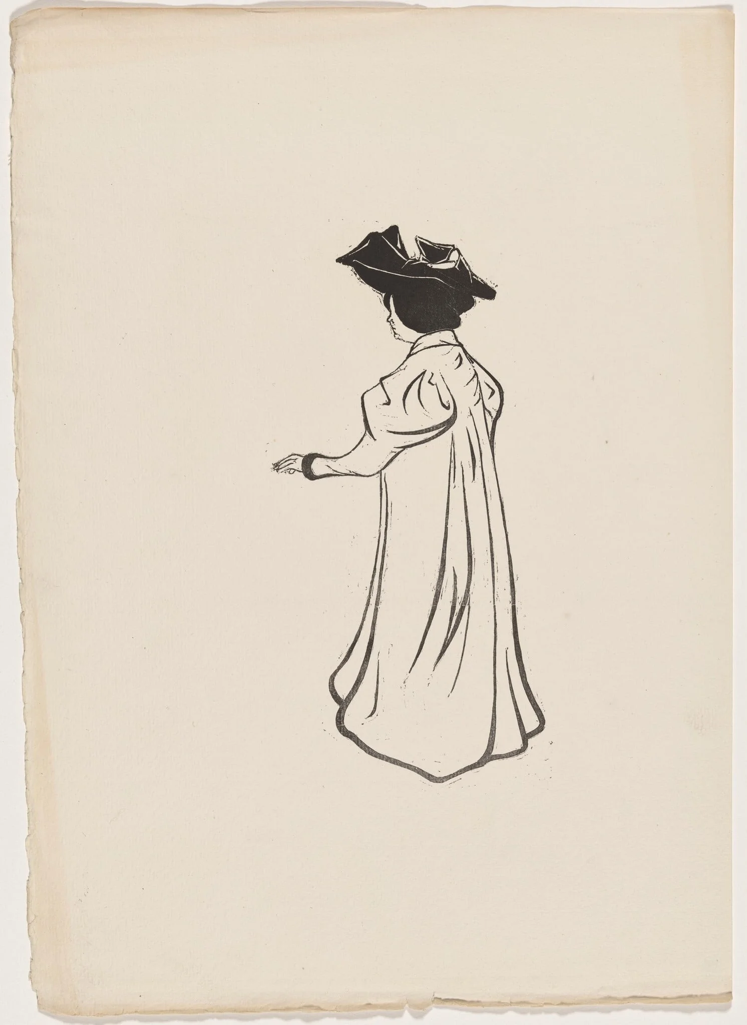 Etude pour un portrait, by Maurice Delcourt, ink, 1895