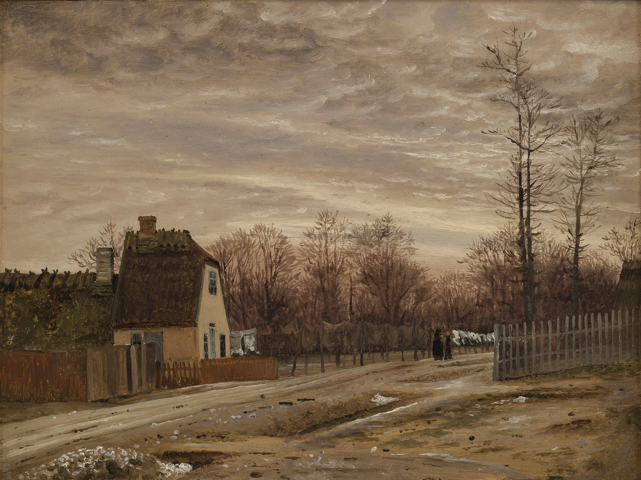 Evening after a Thaw. Taarbæk, North of Copenhagen, by Vilhelm Kyhn, unspecified, 1850