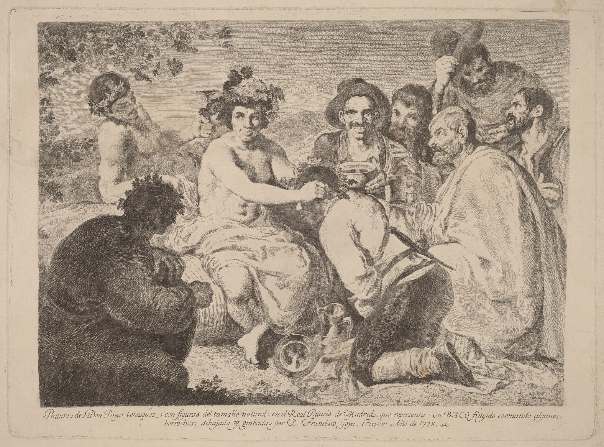 Baco (Bacchus), by Francisco Goya, ink, 1778