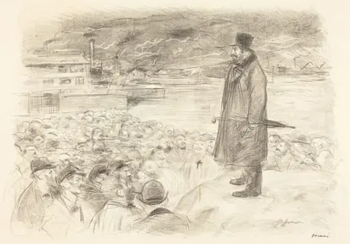 a) Scène de grève (3e planche) (Scene of a Strike) (third plate) (recto); b) Untitled (verso)