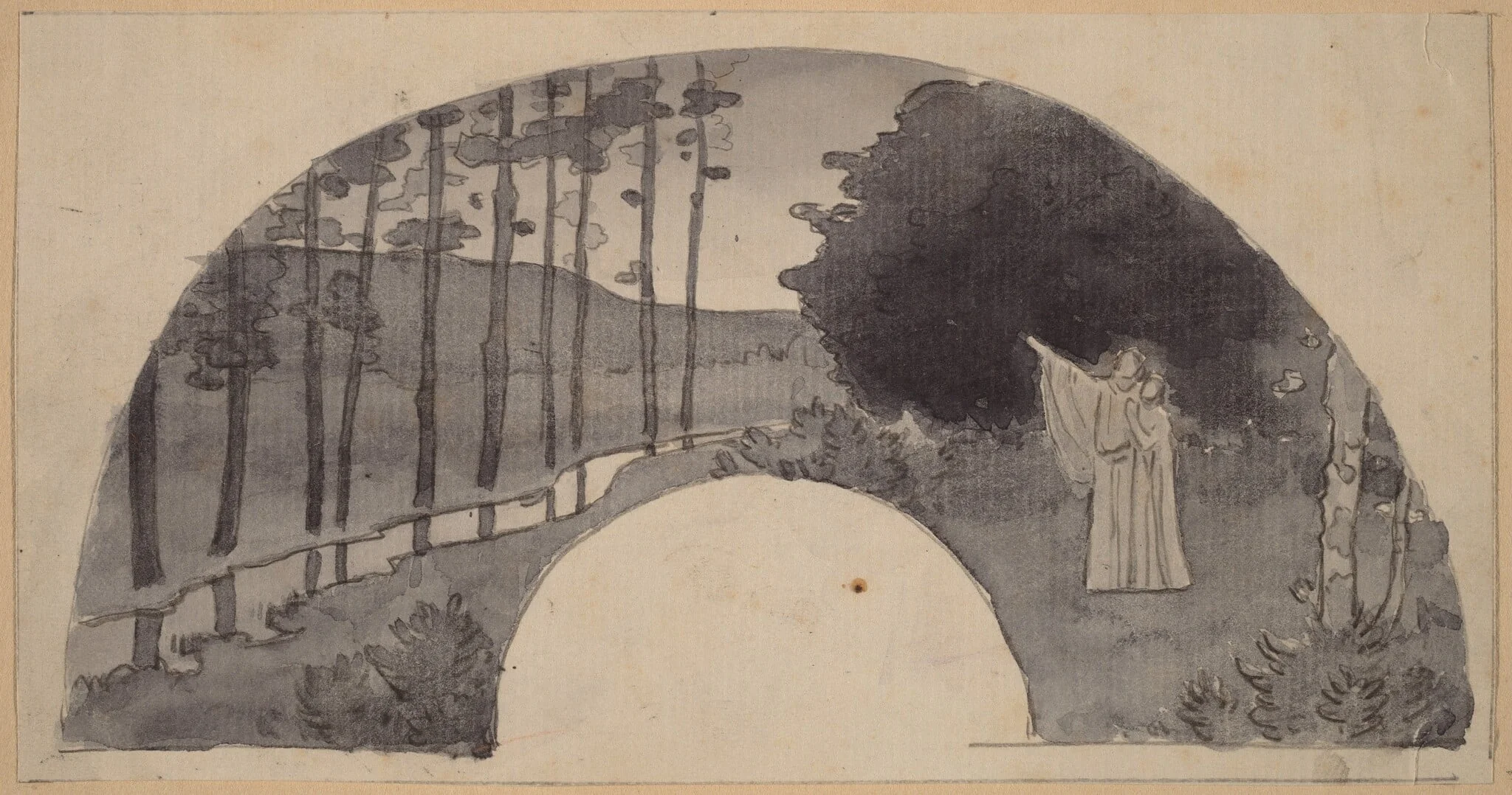 Study for an Archway, by Charles Sprague Pearce, graphite, 1894