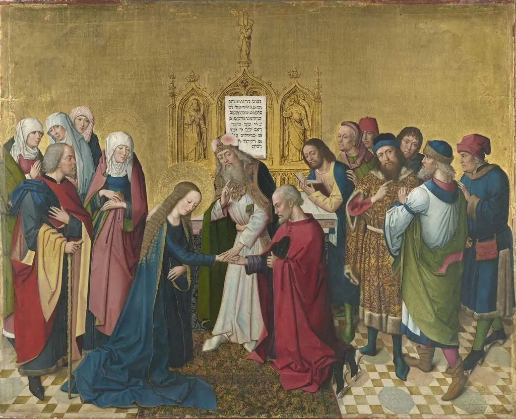 The Engagement of Mary (verso: upper half of the Coronation of Mary)