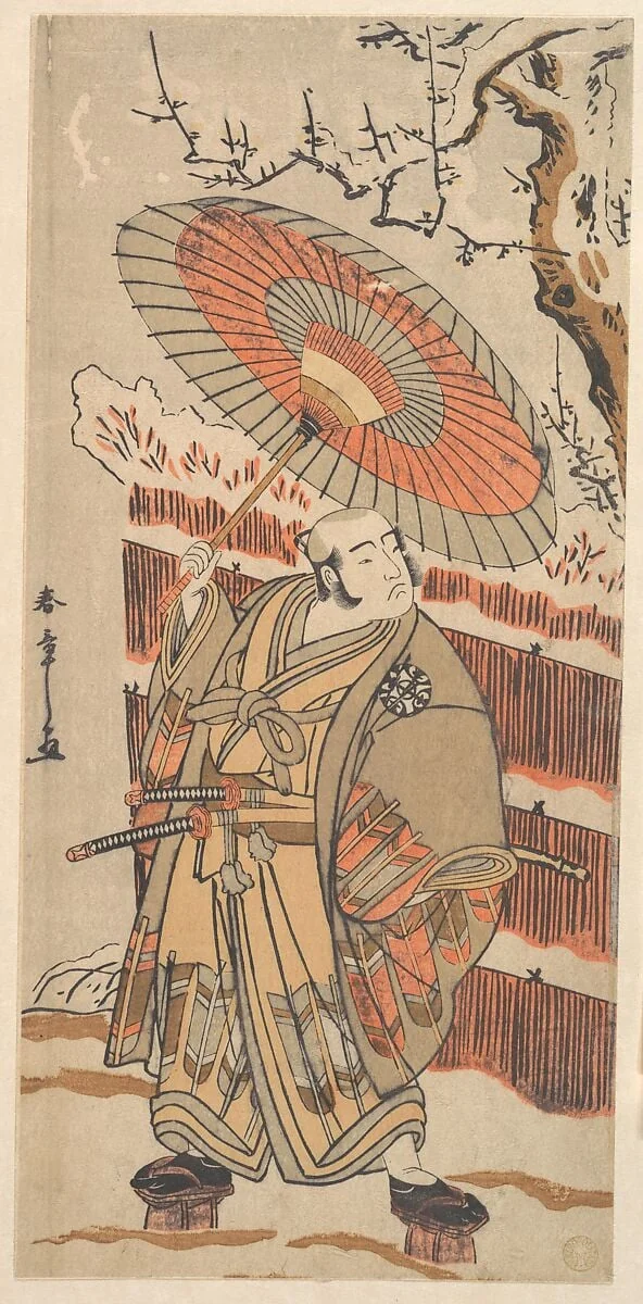 勝川春章画　二代目中村傳九郎|Kabuki Actor Nakamura Denkurō II