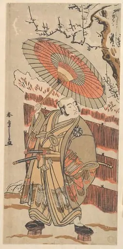 勝川春章画　二代目中村傳九郎|Kabuki Actor Nakamura Denkurō II