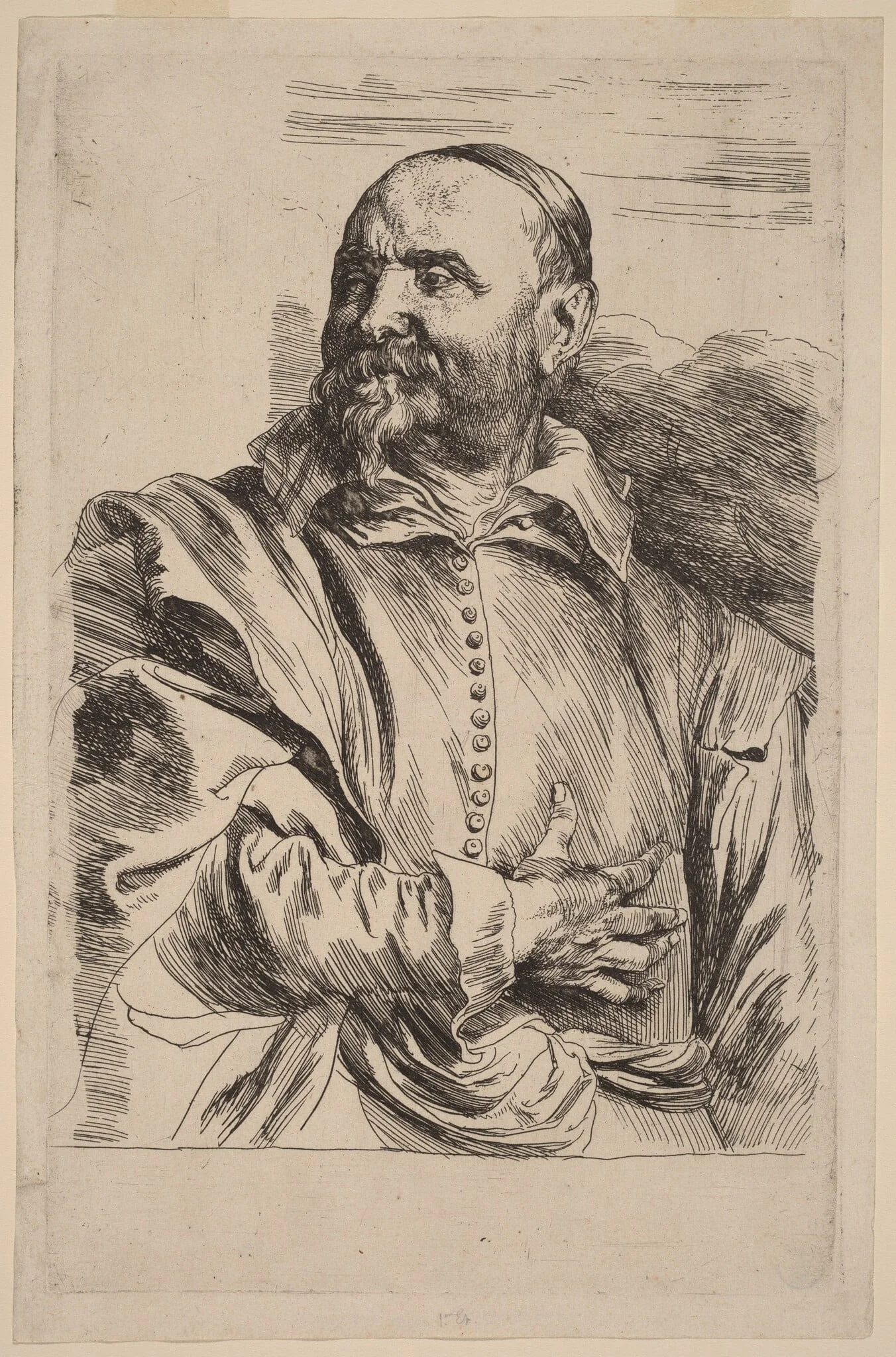 Jan Snellinx, by Anthony van Dyck, ink, 1634