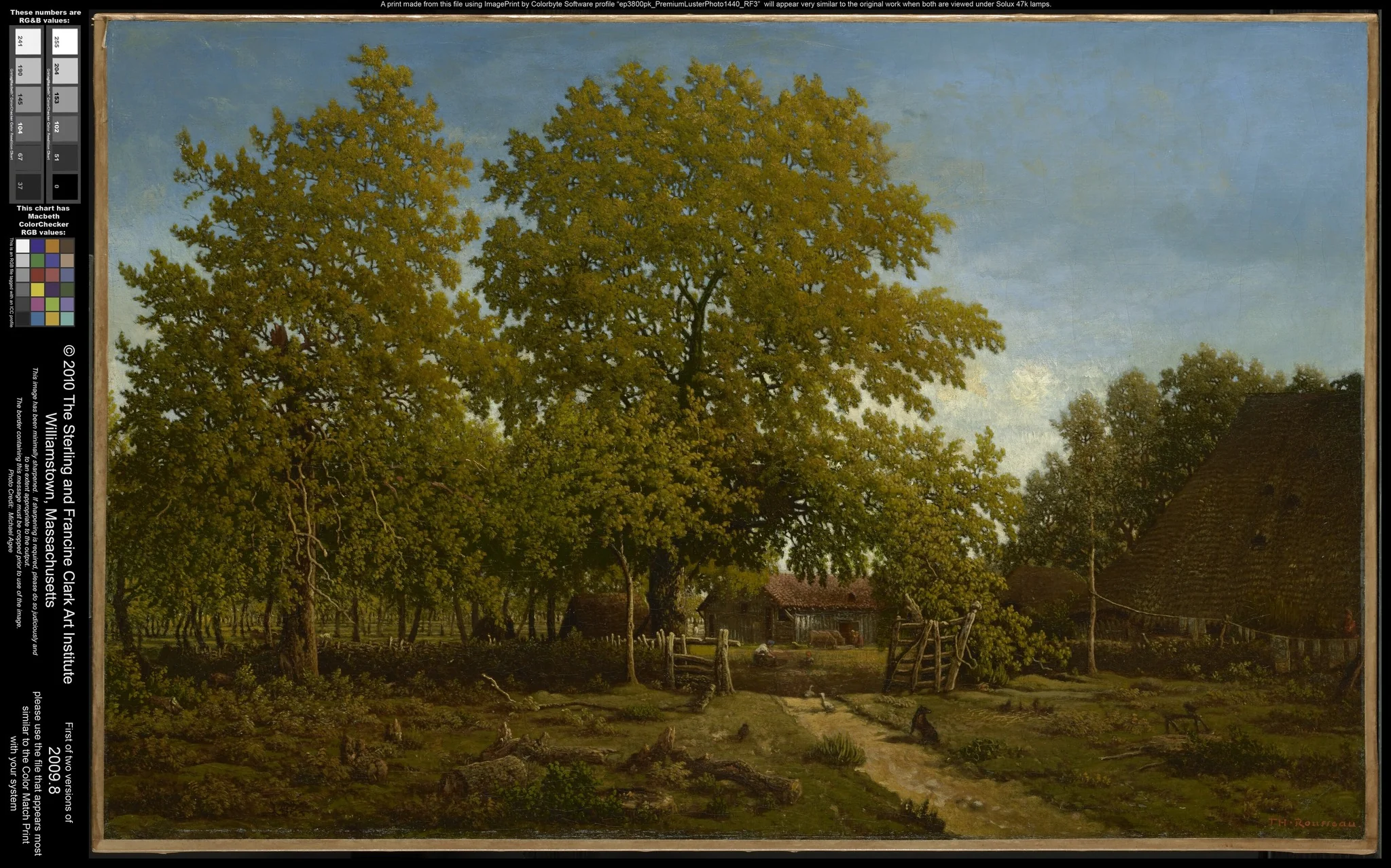 Farm in the Landes, by Théodore Rousseau, oil, 1859