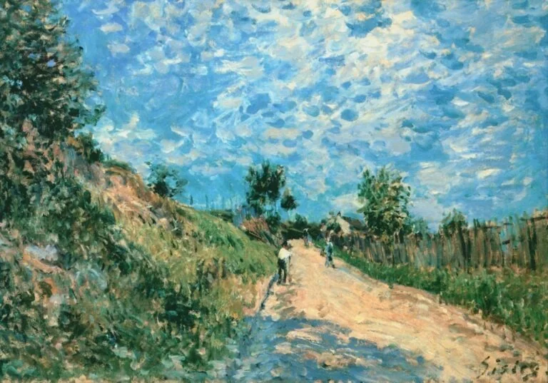 Chemin montant, by Alfred Sisley, oil, 1888