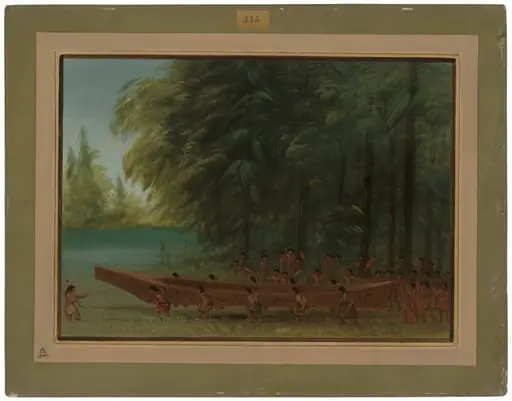 Launching a Canoe - Nayas Indians