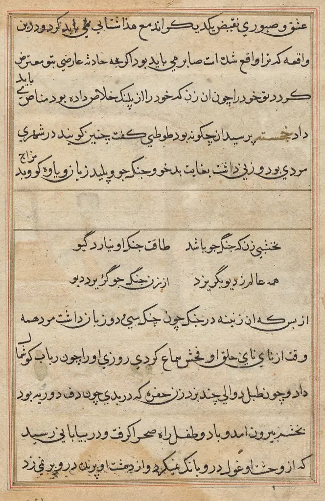 Page from Tales of a Parrot (Tuti-nama): text page