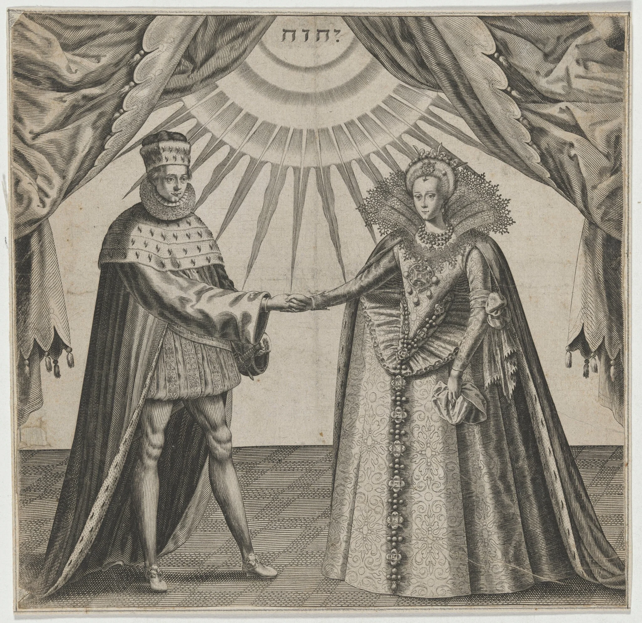 Betrothal of Princess Elizabeth and Frederic V, Elector Palatine, by Unknown 19th Century, ink, 1850