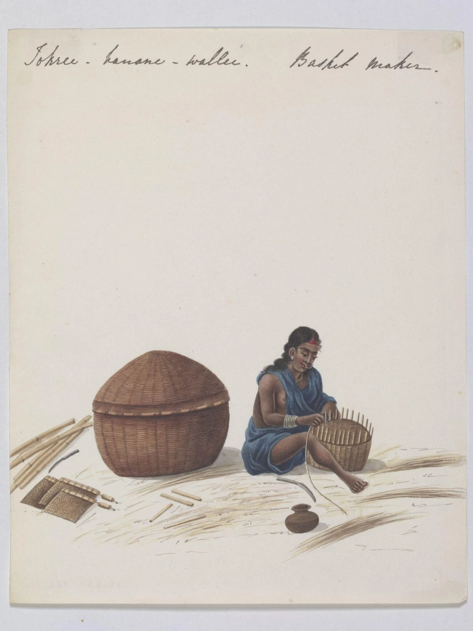 Basket maker, by Unknown, paint, 1826