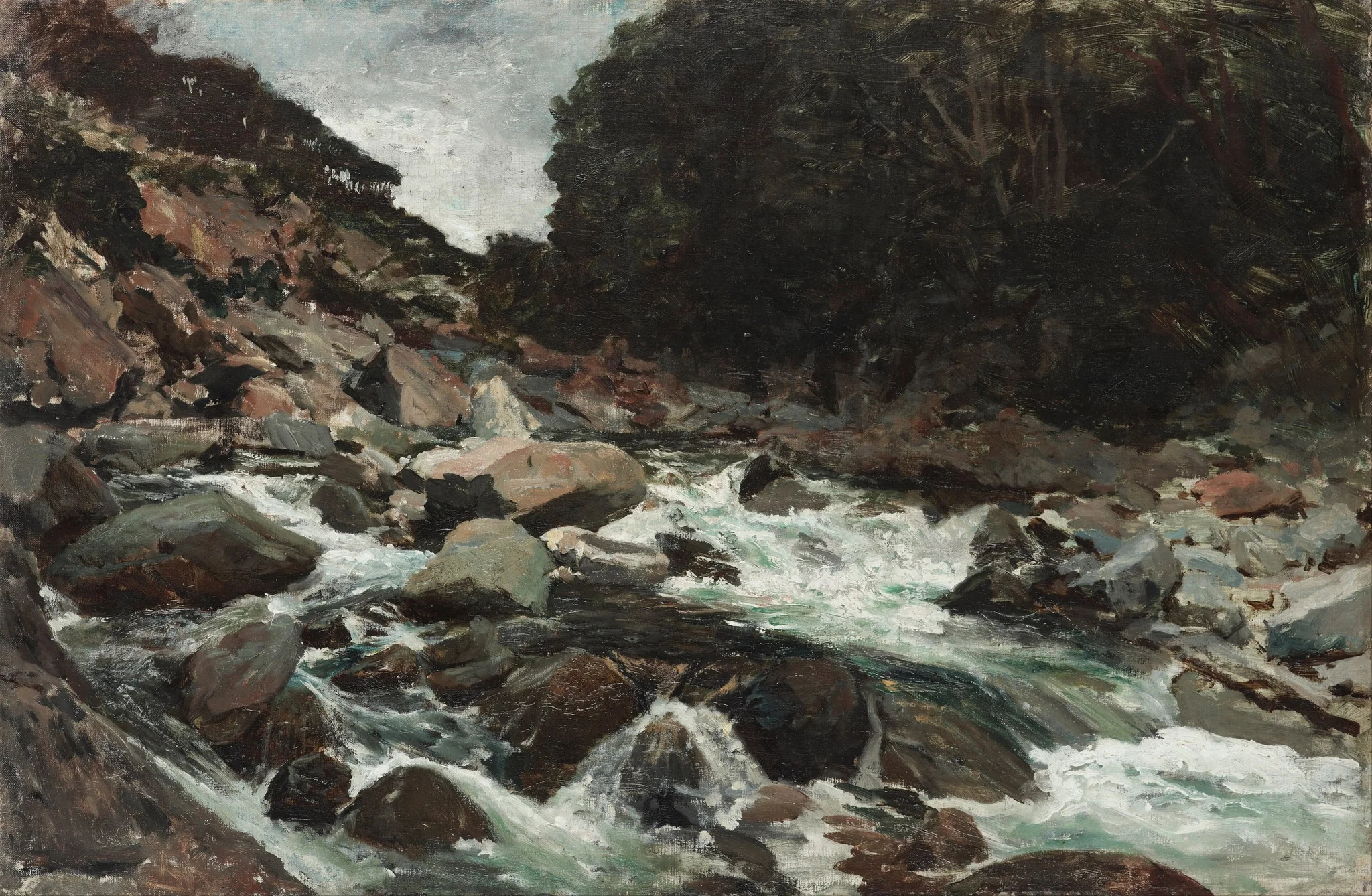 Mountain Stream, Otira Gorge, by Petrus Van der Velden, oil, 1897