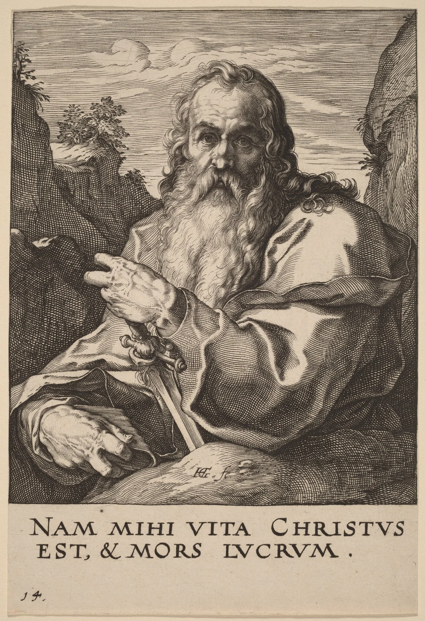 Saint Paul, by Hendrik Goltzius, ink, 1589