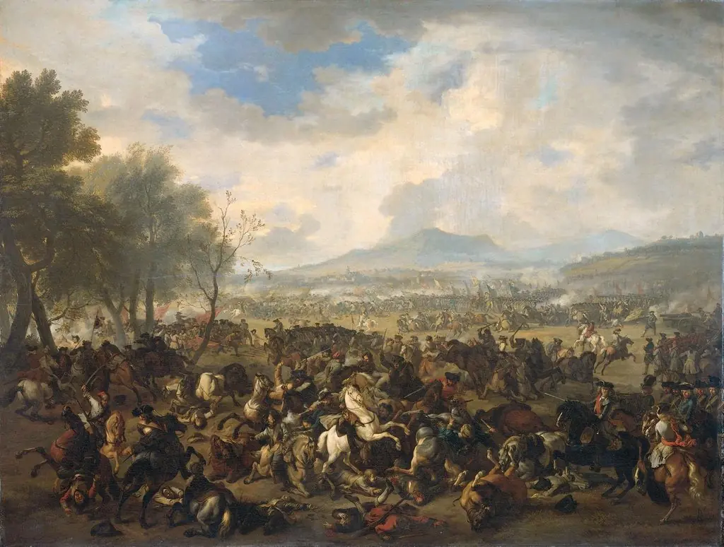 The Battle of Ramillies betwwen the French and the English, 23 May 1706