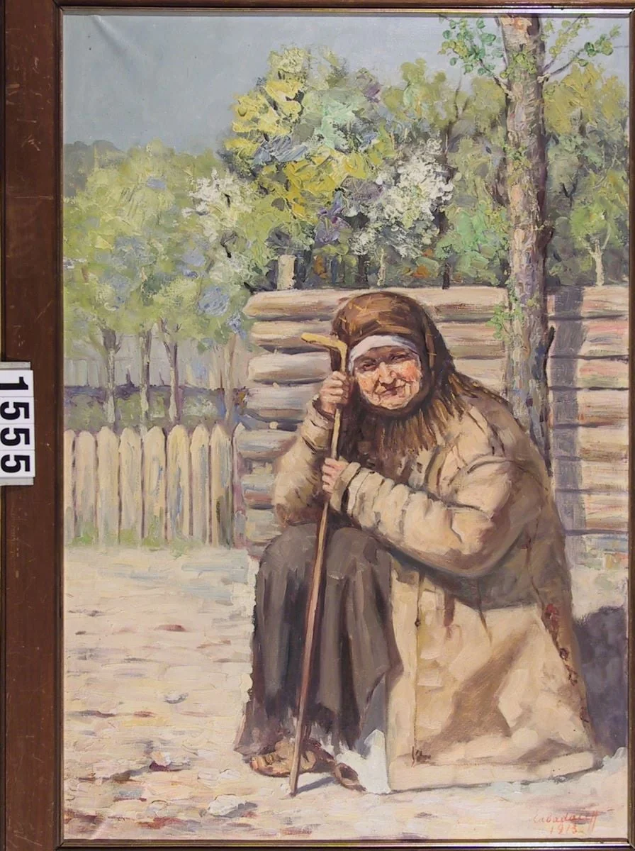 Bătrână șezând, by Dimitrie Nicolae Cabadaieff