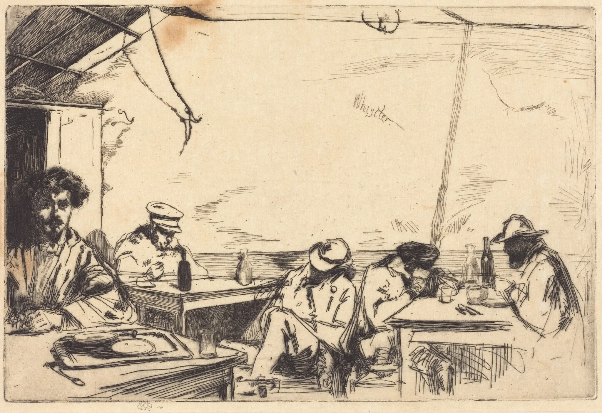 Soupe à Trois Sous (Soup for three sous [pennies]), by James McNeill Whistler, ink, 1859