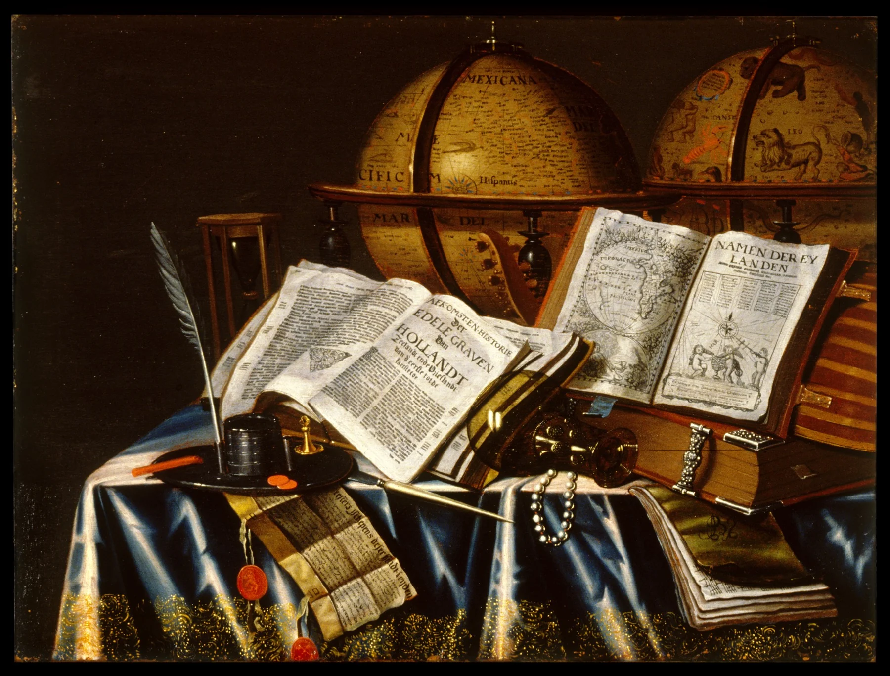 "Vanitas" Still Life, by Adam Bernaert, oil, 1665