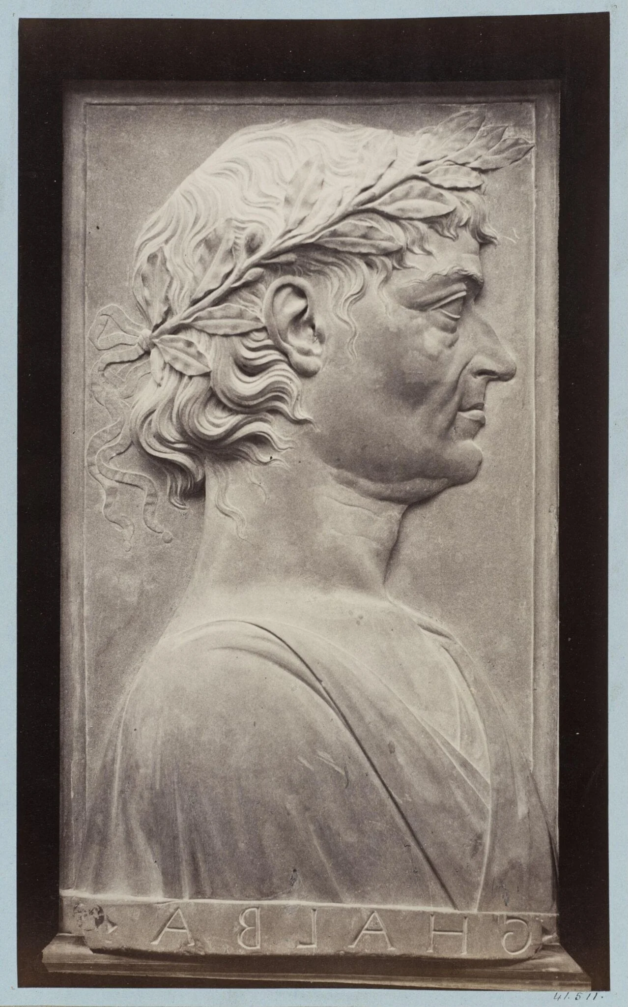 Bas-relief Bust of the Emperor Galba, by Louise Laffon, photographic, 1864