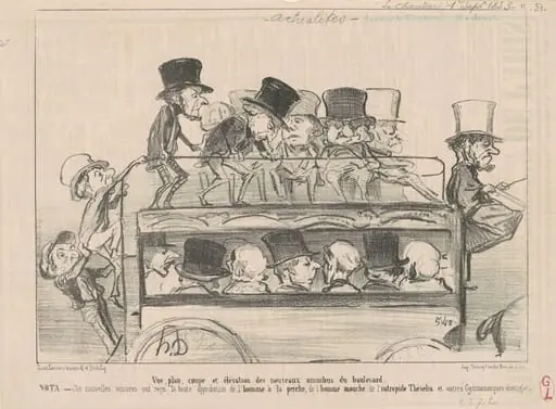 Vue ... et elévation des ... omnibus du boulevard ...