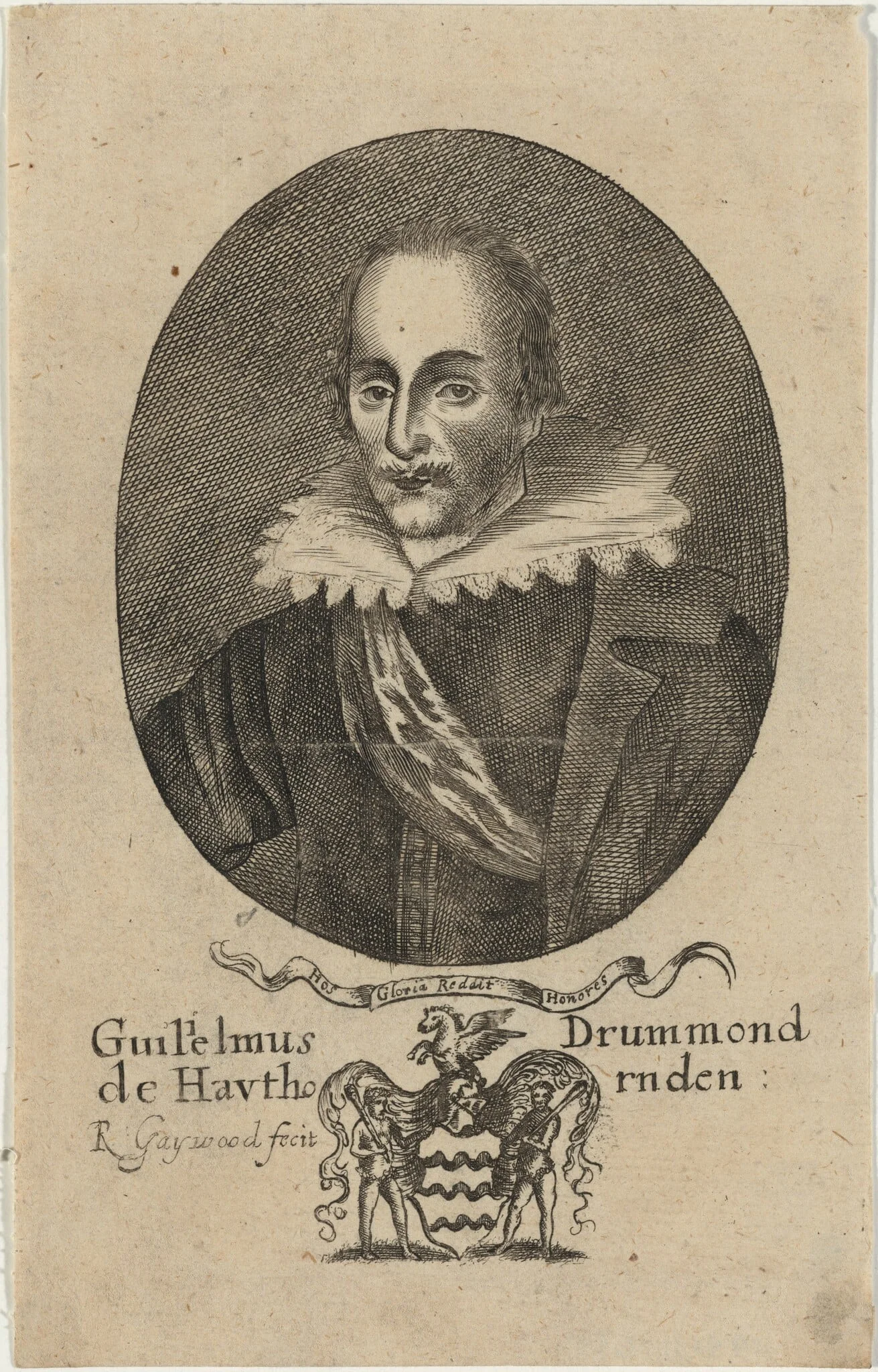 William Drummond of Hawthornden, by Unknown, ink, 1655