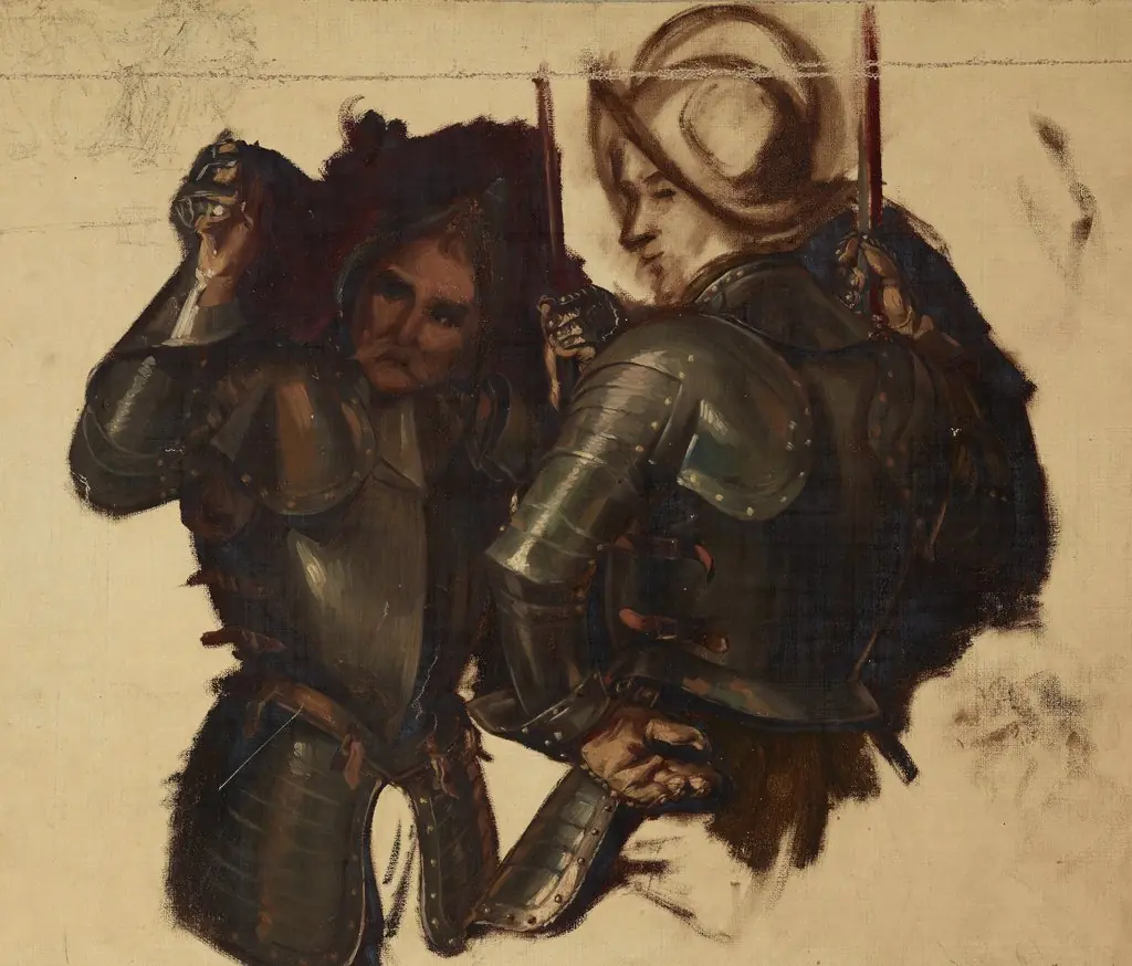 Figures of Armoured Guards. Study to the Painting "Catherine Jagiellon in Gripsholm Prison"