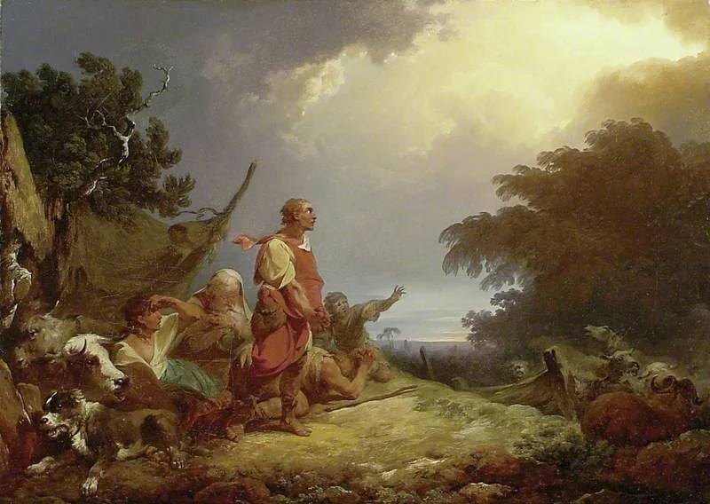The Angel appearing to the Shepherds, by Philip James de Loutherbourg, oil, 1765