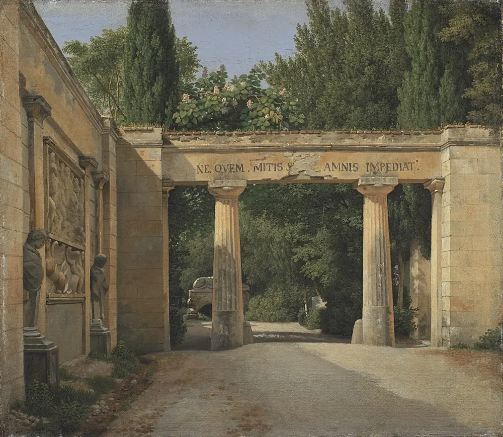 View of the Garden of the Villa Borghese in Rome