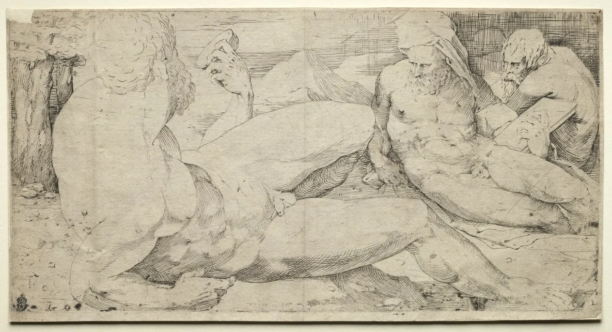 Three Male Nudes, by Domenico Beccafumi, 1538